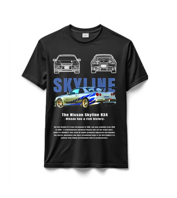 Remeras 100% Algodón Marcas de Autos Skyline